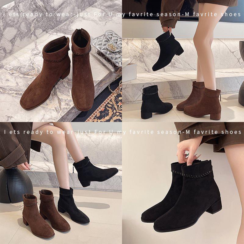 Non-slip Temperament Short Boots Casual New Martin Boots Women's 2025 British Style Fashion Retro Versatile Single Shoes