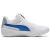 Puma Clyde All Pro Team Round Toe Lace-Up Shock Absorbing Non-Slip Durable Low-Top Basketball Shoes Unisex Sneaker White Gray Blue 195509-06
