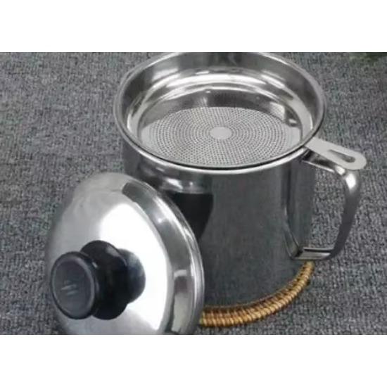 Bacon Grease Container Kitchen Oil Container Can with Strainer for Store Meat Frying Oil and Cooking Grease Storage