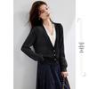 Women's Wool Blend V-Neck Fake Two-Piece Knit Sweater