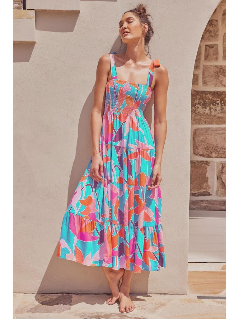 European & American Sleeveless Summer Dress - Printed Long Suspender Style for Casual or Commuting Wear