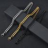 Trendiges 18 Karat Gold Cuban Link Armband: Mattierter Titanstahl, Drei Farben, Vielseitiger Hip-Hop-Stil für Männer
