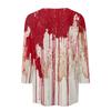 Women's Fashion Casual Round Neck 3/4 Sleeve Loose  Printed T-Shirt Ladies Top