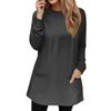Damen Sweatshirt Pullover Active Sportswear Taschendruck Lässiges Rundhals Langarmshirt