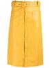 Handmade Yellow Lambskin Unique Women's Skirt Hot Slim Leather Genuine Belt