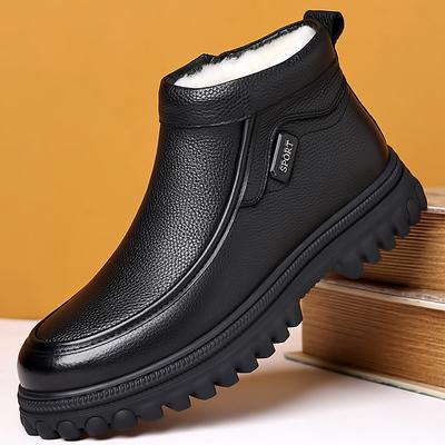 Shoes Mens Snow Boots Warm Plush Cold Winter Fashion Brand Male Footwear Non-slip Flat Ankle Boots