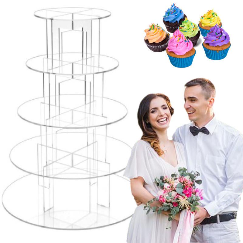 Elegant Clear Acrylic Cake Stand Multi-layer Display For Wedding And Birthday