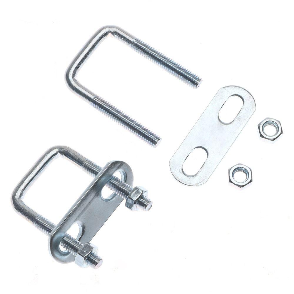 2Sets With Baffle Square Clamp Right Angle U-bolt Squa Bolt Durable Pipe U-clamp