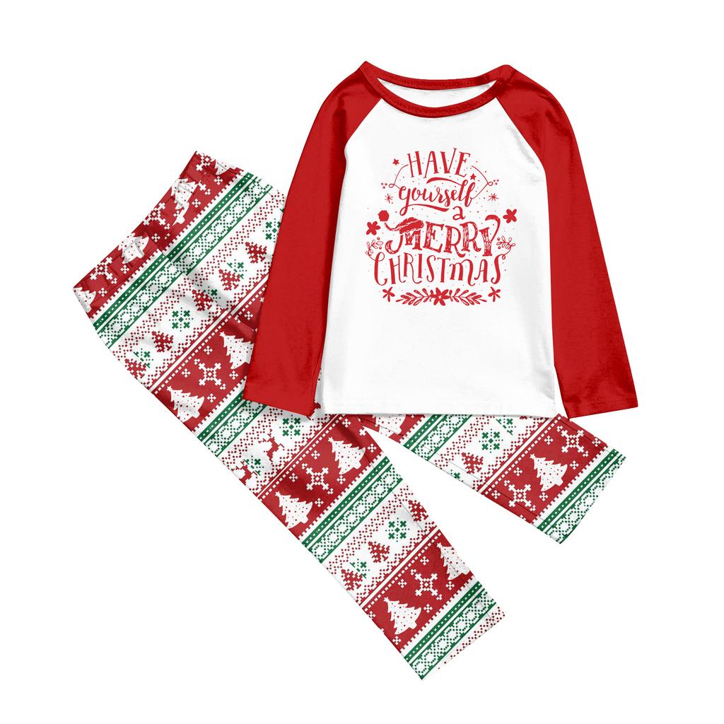 Family Matching Print Sets Pajamas Loungewear Outfits Family Matching Long Sleeve Tops+Pants Set