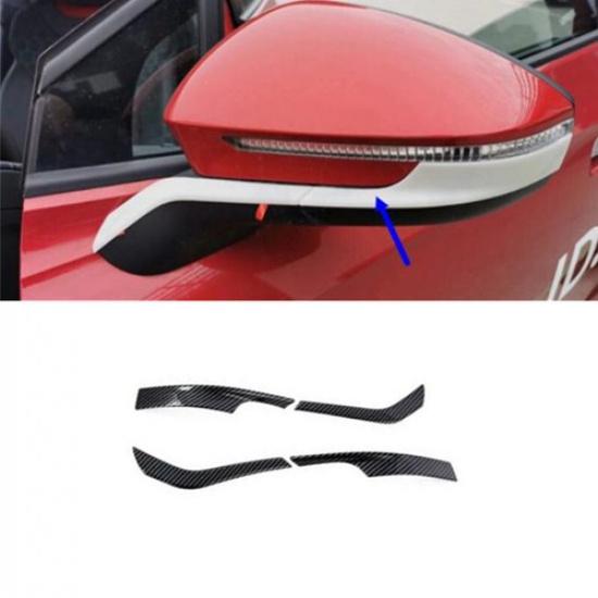 Carbon Fiber 4X Rearview Mirror Stripe Cover Trim For Volkswagen ID.4 2021 2022