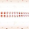 24 Pieces Press On Nail Halloween Theme Pumpkin Mushroom Designs Faux Nail Easy To Apply For Women And Teens