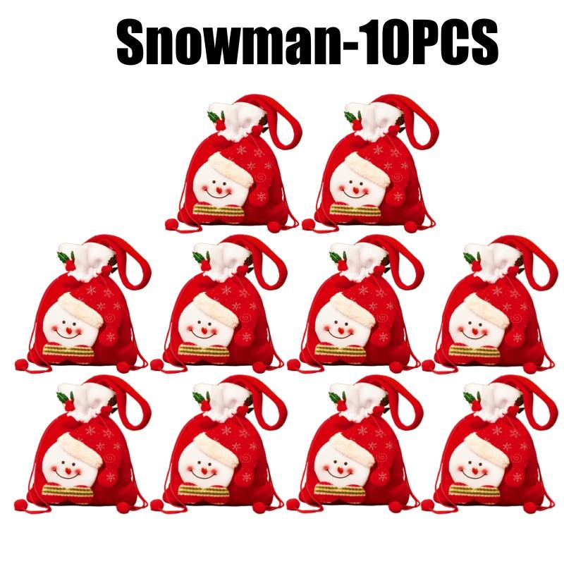 Christmas Apple Bag Reusable Gift Bag Drawstring Handbag for Christmas Eve Candy Favors Treat Pouch Holiday Present Sack