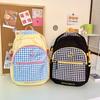New Japanese Plaid Ins Cute Simple College High School College Travel Backpack Junior High School Girls Backpack