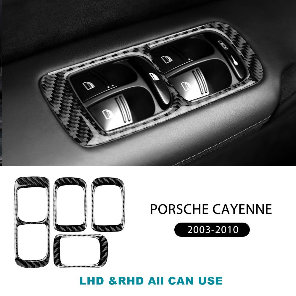 

Настоящая мягкая наклейка из углеродного волокна для Porsche Cayenne 2003 2004 2005 2006 2007 2008 2009 2010 Панель рамки кнопки стеклоподъемника чёрный