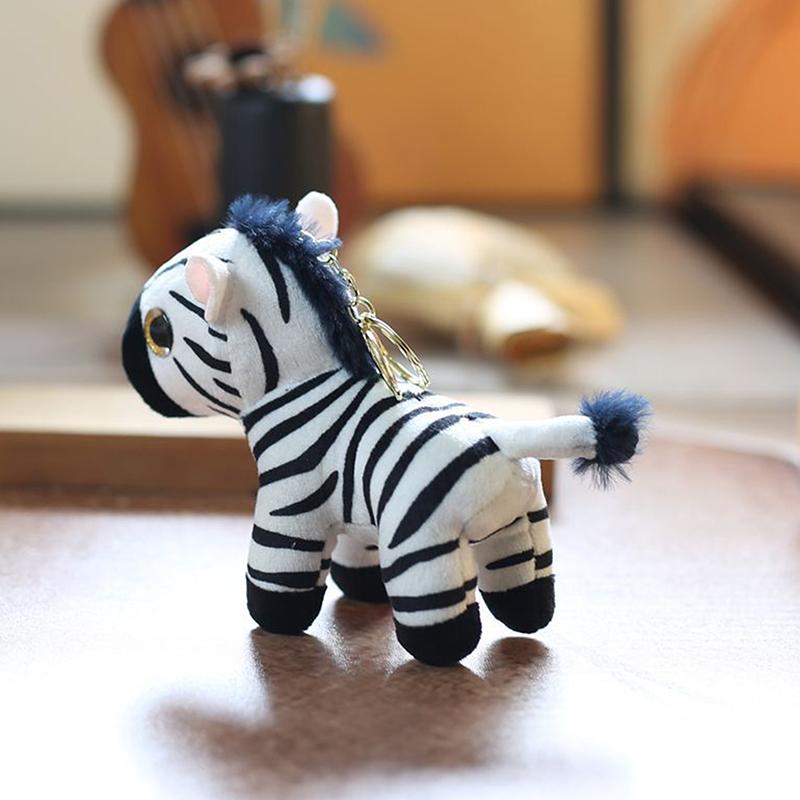 15Cm Cute Little Zebra Plush Toy Keychain Stuffed Animal For Kids Girl Lovely Animal Doll Toy Plushie Ornament Pendant