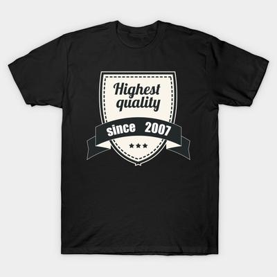 Men Black Print T-shirt Super Large TShirt 2007-highest-quality No-Cut Transfer Paper Print Cotton Tshirt