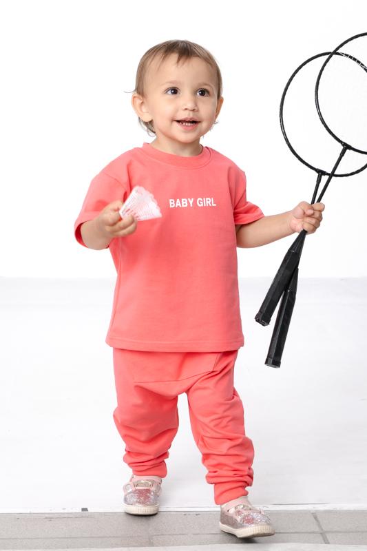 Infant Girls’ Set – Soft T-Shirt & Elastic Waist Pants, Summer , 5074-057-33-5 HC