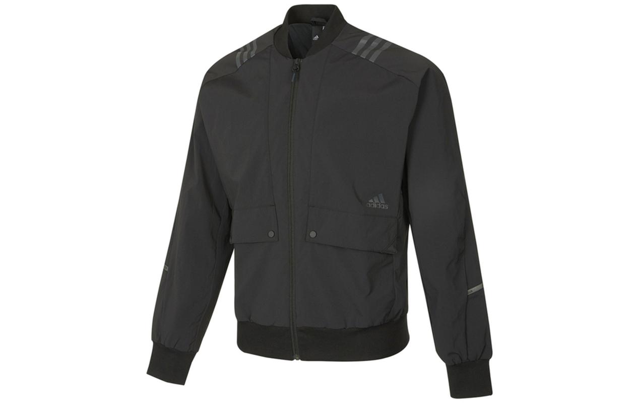 Adidas Jackets Men s Black Stand Collar Moderate Pilot H40231 S