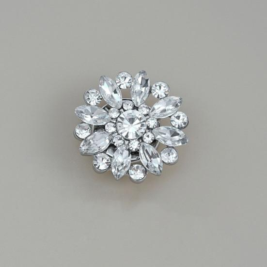 Rhinestone Button Cover Removable Clip-on Button Cover Decorative Flower Button Cover for Shirt Blazer Coat Wedding Accessories