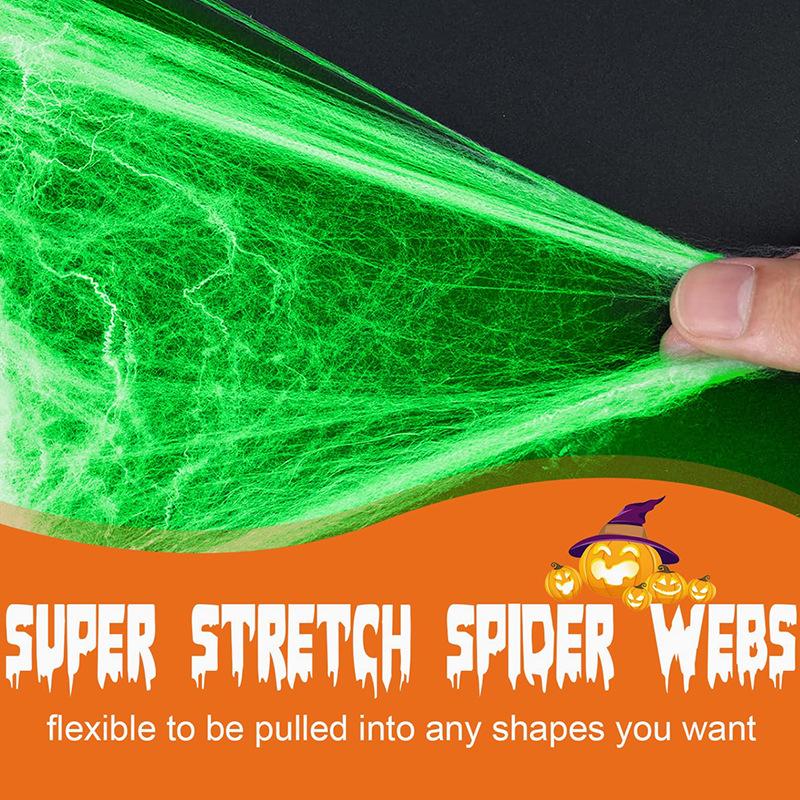 Spider Webs Halloween Decorations with Fake Spiders, Super Stretch Cobwebs for Halloween Indoor and Outdoor Party Sipplies