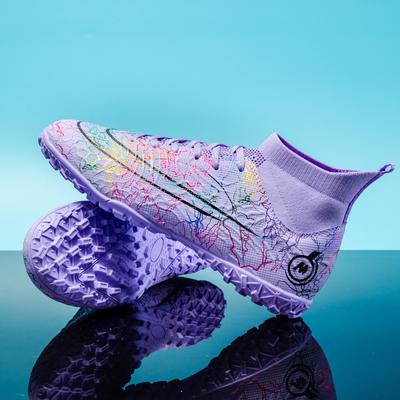 Football Shoes High-top Broken Nails Artificial Turf Men's and Women's Long Nails Broken Nails Competition Student Training Shoes