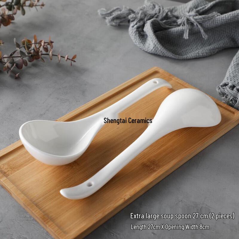 Star Ceramic Extra-Large Long Handle Soup Spoon