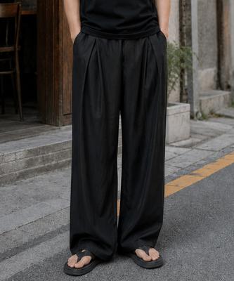 MOZMOZ Comfort Summer Wide Pants Black (Type B)