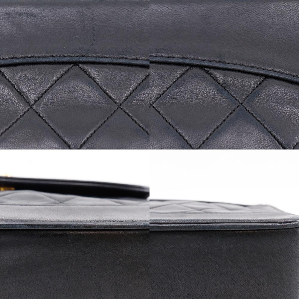 CHANEL Matelasse Shoulder Bag ChainShoulder vintage black lambskin Women Used