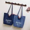 Cloth Double Sided Plaid Bag Korean Style Bohemian Messenger Bag Simple Denim Shoulder Bag  Outdoor