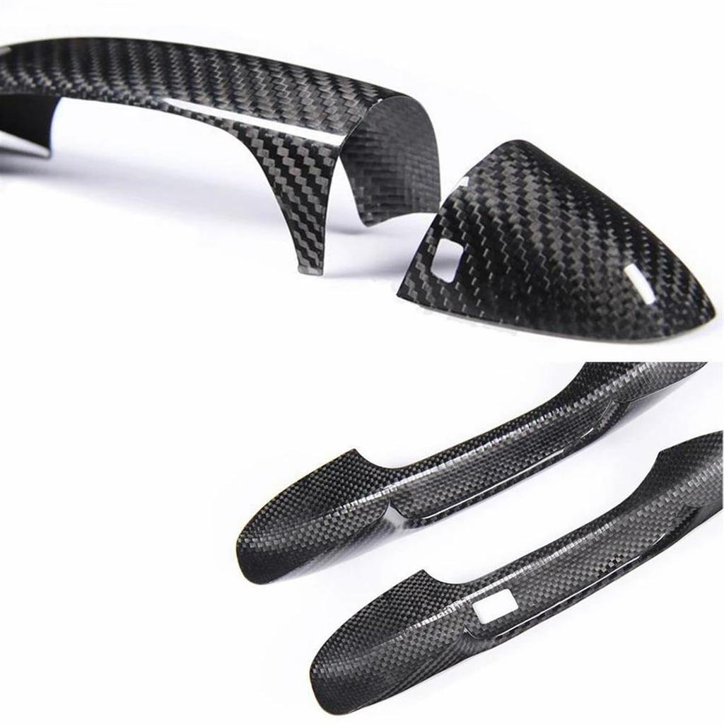 RHD Car Inner Real Carbon Fiber Door Handle Cover Trim Fit For Benz CES