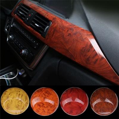 Car Glossy Sticker Automotive Interior Adhesive Waterproof Wood Grain Vinyl Film Decals Universal Interior Accessory 10*100cm