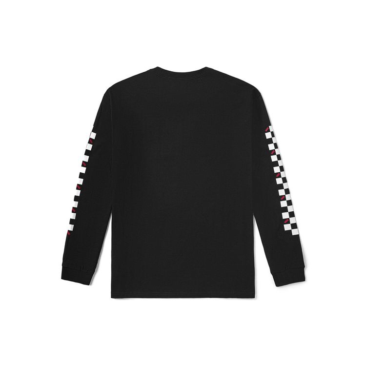 Vans Checkerboard Logo Casual Long Sleeve Crewneck Sweatshirt Men Sweatshirt Black VN0A54MQS6C