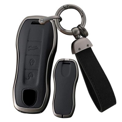 [ontto] Porsche Smart Key Case Key Holder Alloy + Leather Key Cover for Panamera