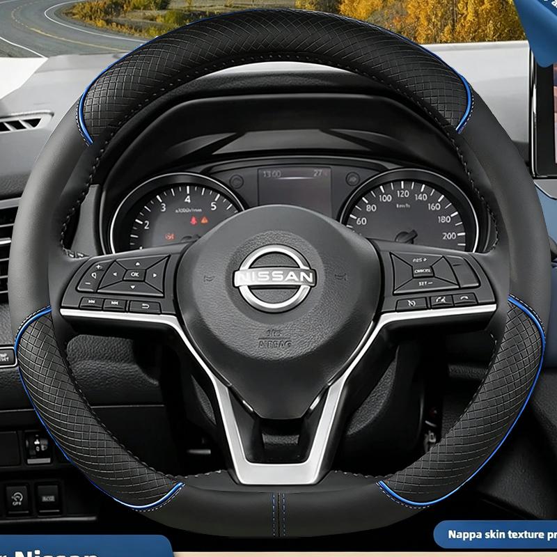 Leder Auto Lenkradabdeckung für Nissan Patrol Y63 Xtrail Kicks Qashqai Versa Sentra Altima Armada 2011 - 2025 Zubehör