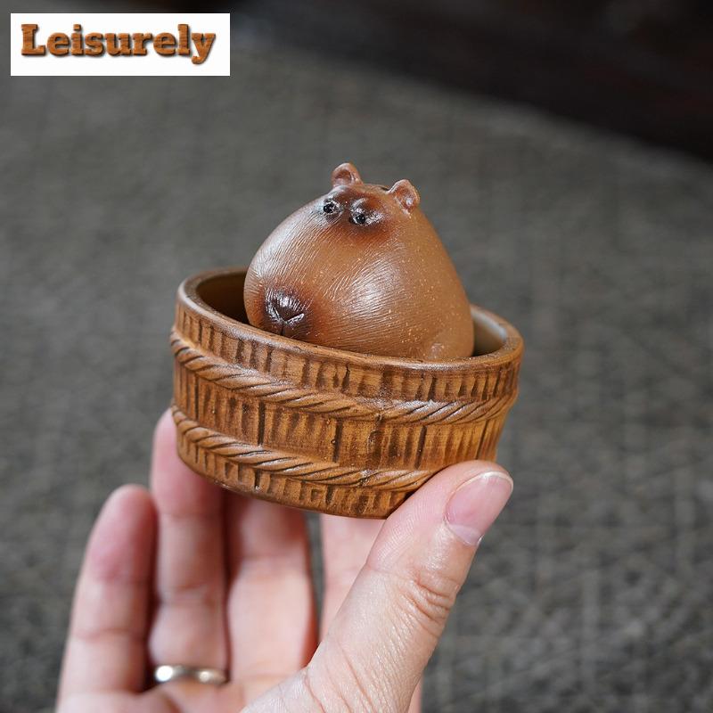 Yixing Zisha Kapi Bala Teetier Kreativer Blumentopf Landschaftsgestaltung Teefigur Spielzeug Teestatue Ornamente Zubehör Dekoration
