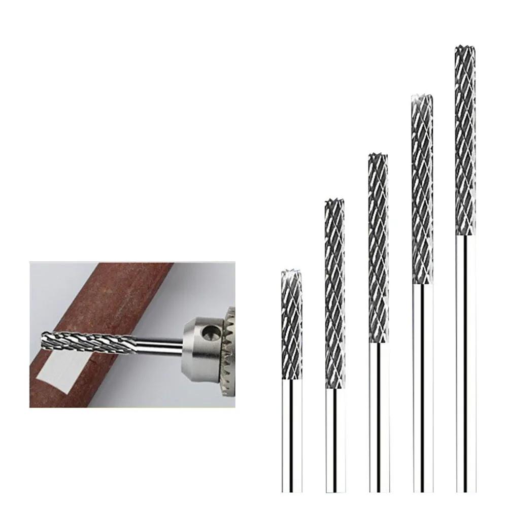 1pc 3mm 1/8  Long Shank Drawing Carbide Burs For Dremel Tool Milling Cutter Burr Cut Rotary 38mm To 100mm Power Tools