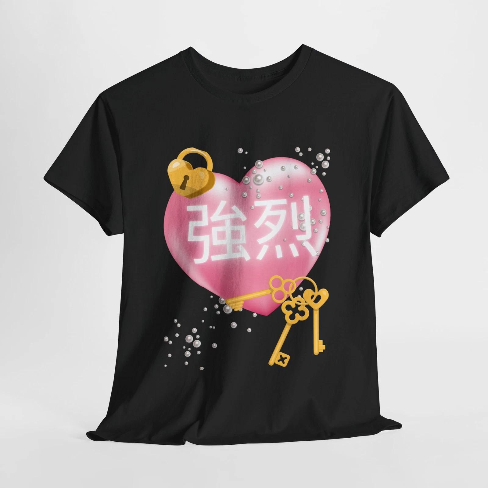 Gyaru FIERCE Japanese Heart Tee Shirt, Unisex Cotton Tshirt, Trendy Harajuku 4XL