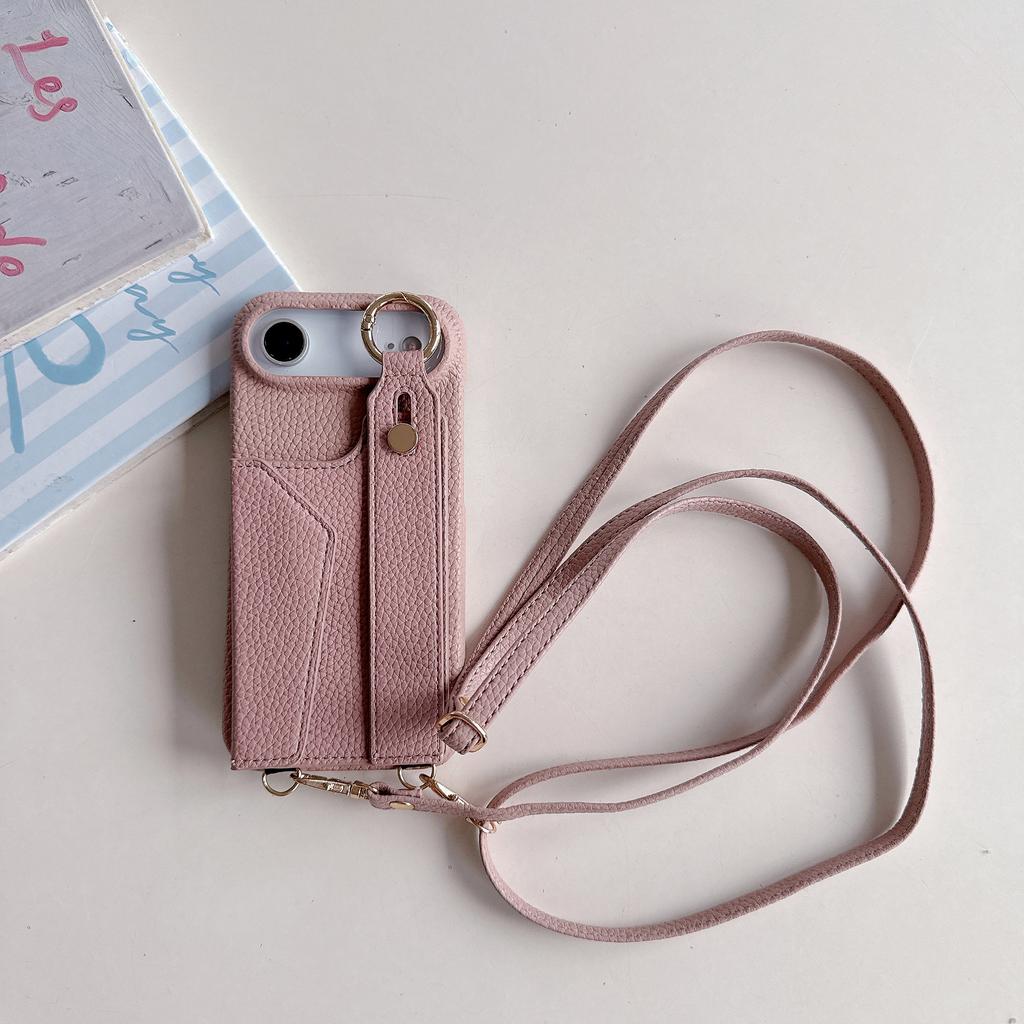 Wrist Strap Crossbody Ring Holder Cards Solt Magnetic Wallet Leather Case For iPhone 17 Pro Max 16 Plus 15 14 Long Lanyard Cover