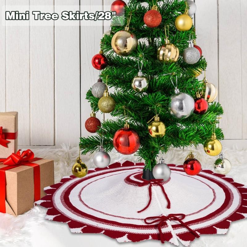 Festives Christmas Tree Skirt with Bowknot Pattern Creative Festival Decorative Tree Accessories Stylish Trees Mat