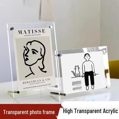 Clear Acrylic Photo Frame Display Stand for Postcards, Photos, or Ticket Stubs (5-8 Inches)