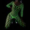 Glow In the Dark Sexy Lingerie Bodysuits Catsuit Women Transparent Crotchless Sex Clothes Stockings Body Dolls Hot Erotic