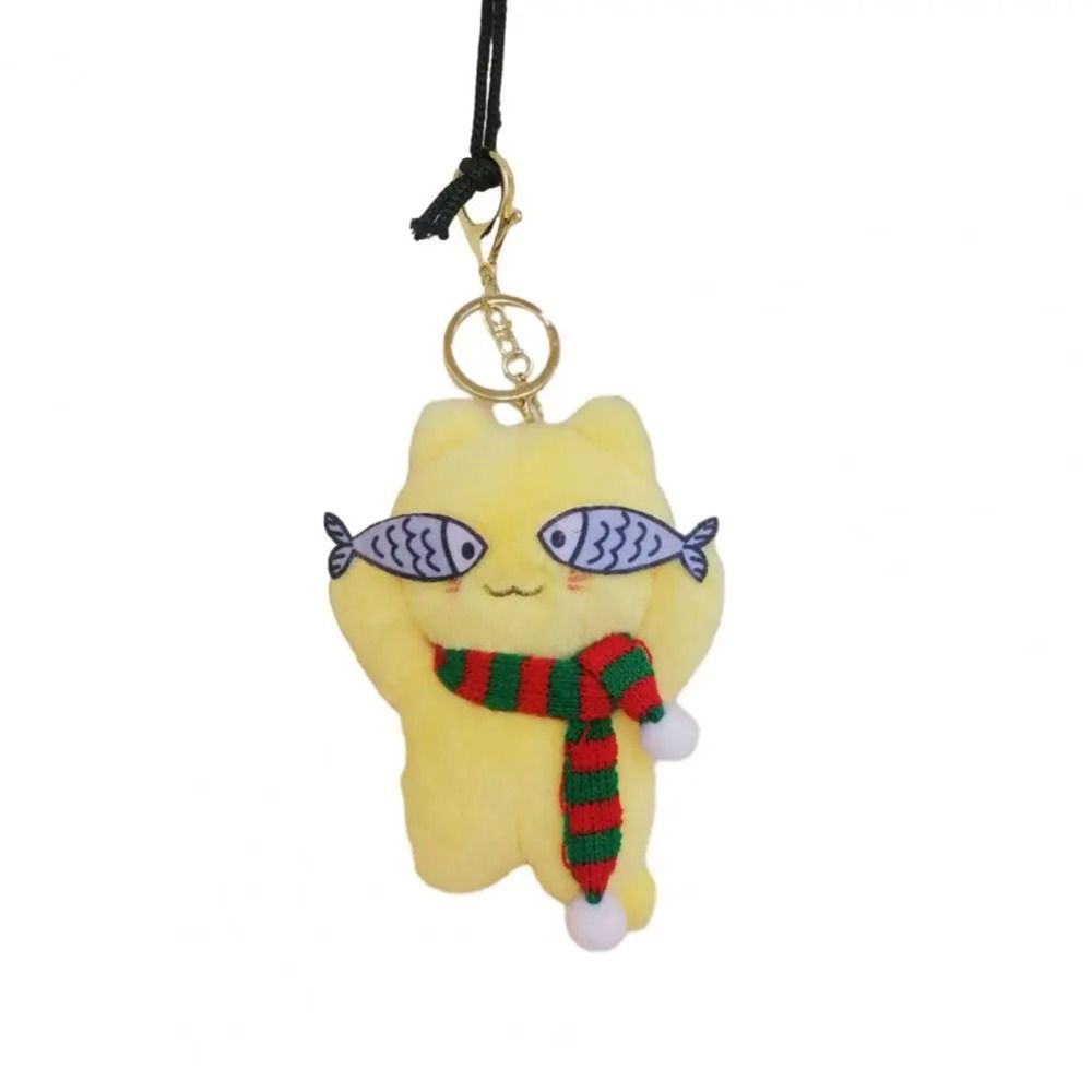 With Fish Eyes Finely Sewn Cat Keychain Cat Cat Plush Keychain  Kids Gift