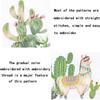 Hot,3 Pcs Cotton Embroidery  Kit Cactus Alpaca-shaped Pattern Embroidery Cloth Thread Needle Frame