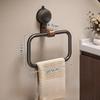Suction Cup Walnut Towel Rack Medieval Style Punch-free Wall-mounted Bathroom Towel Ring Bathroom Towel Hanging Rack