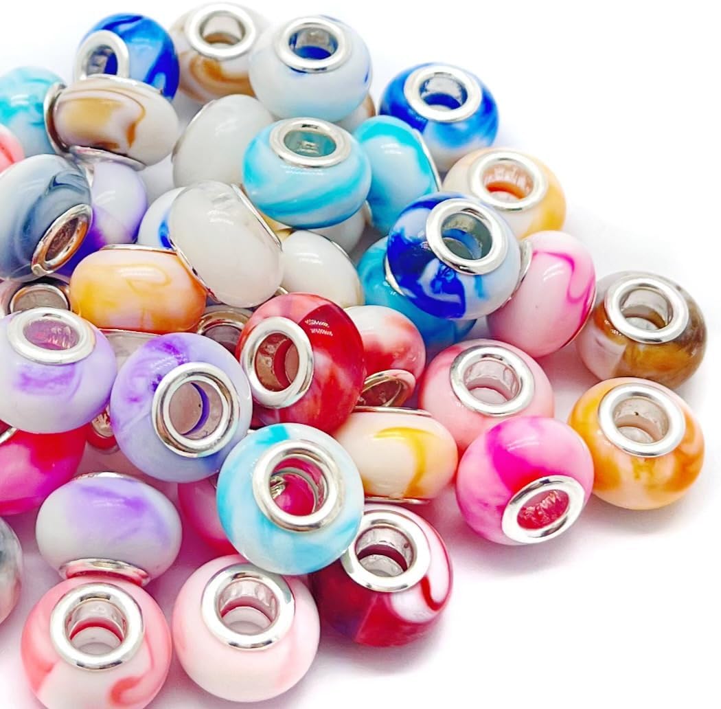 

12/25/50 шт. европейские большие отверстия бусины-разделители лэмпворк ассорти ремесленные бусины смешанного цвета для самостоятельного изготовления ожерелья браслета ювелирных изделий 12pcs