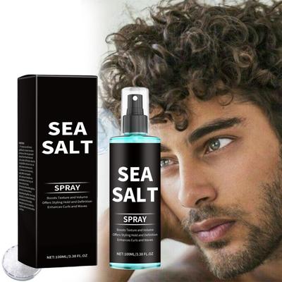 Spray Fissante Elasticizzante per Capelli Ricci Sale Marino 2025, Onde da Spiaggia Non Appiccicose per Ricci Pigri, Spray Rinfrescante per Capelli, Spray Arricciante Sale Marino