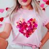 New Women's T-Shirts Clothing Valentine Leopard Love Heart Print Tees Breathable Tshirt Loose Top Harajuku Casual Short Sleeve