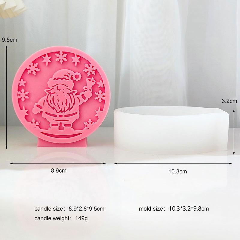 New Christmas Candle Silicone Mold 3D Relief Santa Claus Snowman Tree Car Craft Resin Gypsum Soap Mould DIY Candle Making Tools