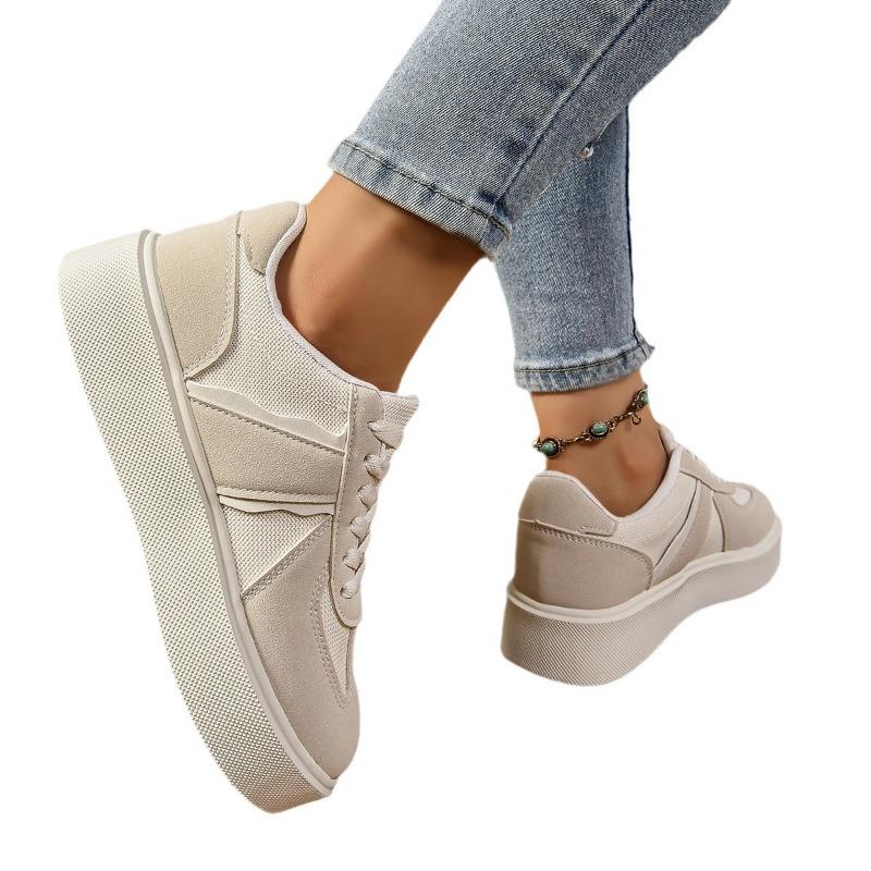thick-soled women's autumn new retro flat baseplate shoes color matching versatile sports and leisure shoes tide