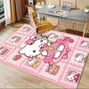 Office Rug Hello Kitty, Pink Anti-Slip Rug, Machine Washable for Living Room, Bedroom, Office, Multiple Sizes, Bedroom Mat, Decorative Mat, Durable Ma